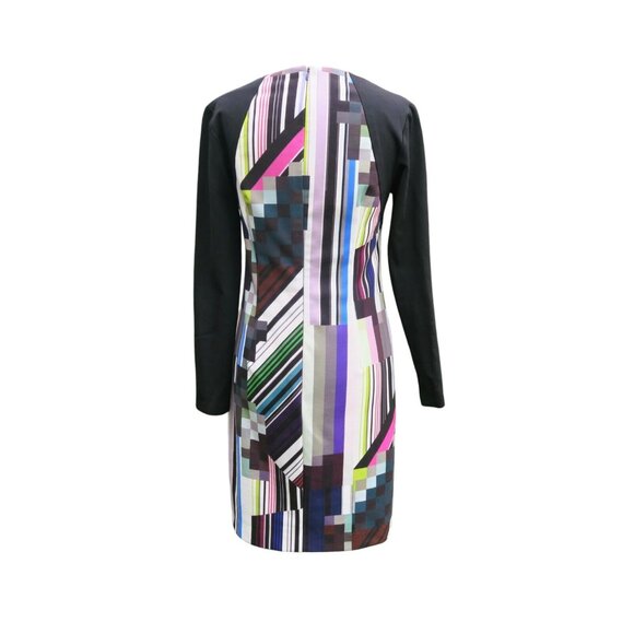 Trina Turk Jersey Sheath Dress Long Sleeves Geometric Print Size 4 - Picture 4 of 6
